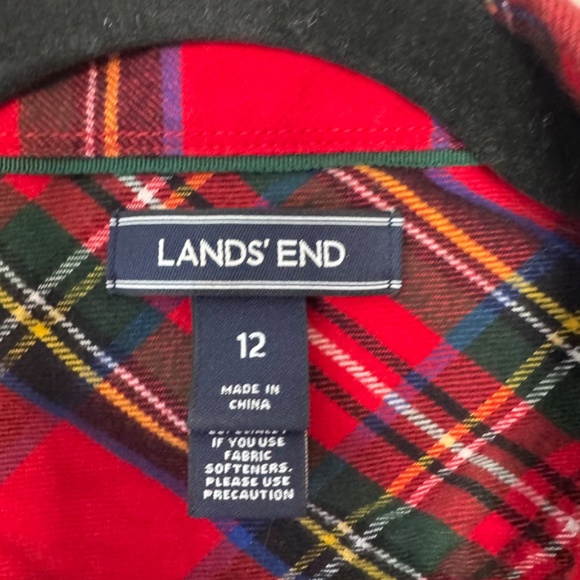 L.L. Bean Womens Scotch Plaid Flannel Shirt Relaxed Fit 12 - Picture 4 of 4